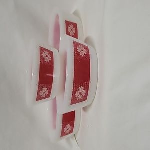 Federal Glas Country Kitchen, Flower, Bowls, Set of 4